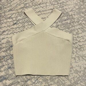 Aritzia Elegant Cream Cross-Strap Women's Top